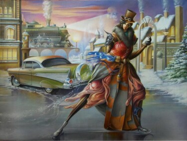 Painting titled ""Chevrolet for Lucr…" by Osipoff Oleg, Original Artwork, Oil