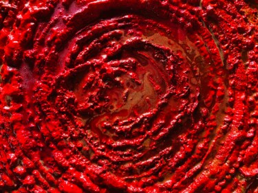 Картина под названием "roomART red" - Oskar Kern, Подлинное произведение искусства, Гипс Установлен на Деревянная рама для н…