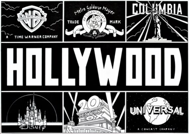 Hollywood Drawing titled "Hollywood" by Раиль Давлетшин, Original Art, Gel pen