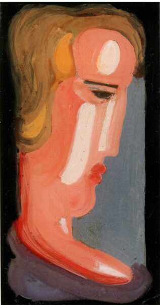 Pittura intitolato "Tête inclinée" da Oskar Schlemmer, Opera d'arte originale, Olio