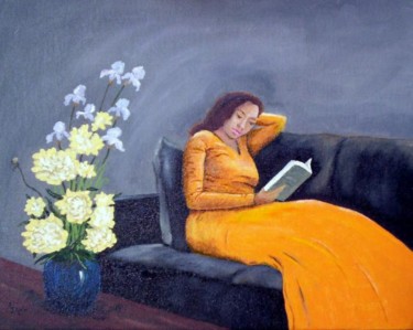 Peinture intitulée "Tangerine Girl" par Alan Embrée Osler, Œuvre d'art originale, Autre