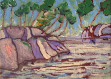 Peinture intitulée "Lake Scene" par Alan Embrée Osler, Œuvre d'art originale, Huile