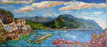 Pintura intitulada "Costa amalfitana" por Osmar Ropelatto, Obras de arte originais, Acrílico