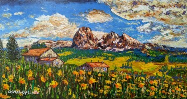 Painting titled "Dolomitas" by Osmar Ropelatto, Original Artwork, Acrylic Mounted on Wood Stretcher frame