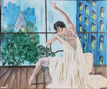 Картина под названием "Ballerina" - Osnat Saban, Подлинное произведение искусства, Акрил