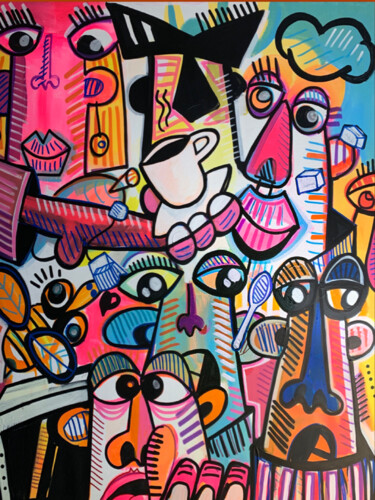 Pintura titulada "Les Trumpis artiste…" por Osso Denis, Obra de arte original, Acrílico