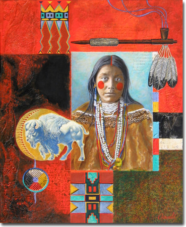 THE NORTH AMERICAN INDIAN 55x46 cm ©2018 par Jean-Luc OSSWALD