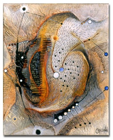 Картина под названием "VIBRATIONS ÉNERGÉTI…" - Jean-Luc Osswald, Подлинное произведение искусства, Масло
