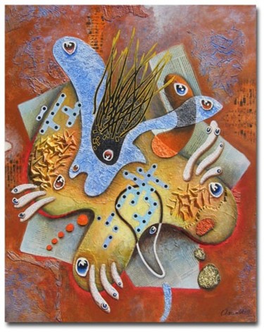 Malerei mit dem Titel "LA FARANDOLE" von Jean-Luc Osswald, Original-Kunstwerk, Öl