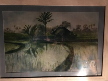 Painting titled "Asia" by Isa Vera, Original Artwork, Pastel