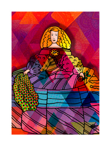 Digitale Kunst getiteld "Menina V" door Osvaldo Russo, Origineel Kunstwerk, Digitaal Schilderwerk