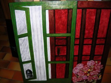 Peinture intitulée "Porte et fenêtre" par Otero Ar, Œuvre d'art originale, Huile