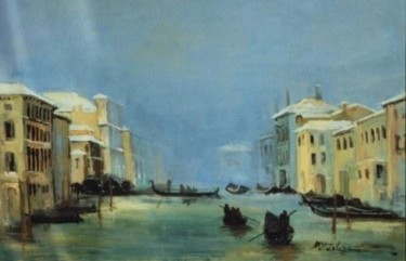 Painting titled "Venice in winter" by Maria Otetelesanu, Original Artwork