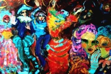 Painting titled "Carnival" by Maria Otetelesanu, Original Artwork