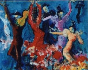 Painting titled "Spanish dance" by Maria Otetelesanu, Original Artwork