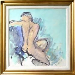 Painting titled "Nud (2) -" by Maria Otetelesanu, Original Artwork