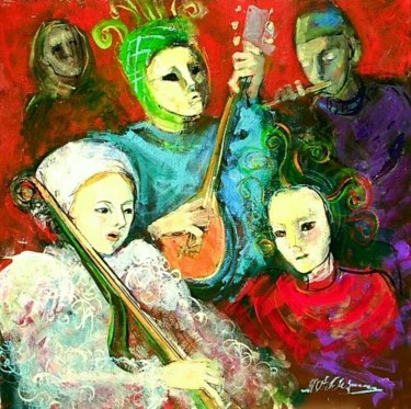 Painting titled "Concerto" by Maria Otetelesanu, Original Artwork