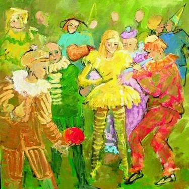 Painting titled "Circus show" by Maria Otetelesanu, Original Artwork