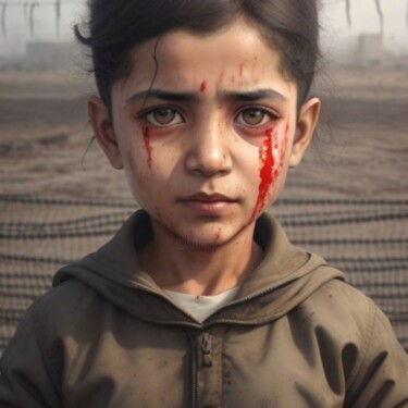 Digital Arts titled "AFGHANI WAR CHILD 8" by Otis Porritt, Original Artwork, 2D Digital Work