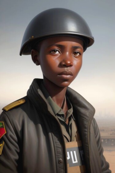 Arte digital titulada "AFRICAN CHILD SOLDI…" por Otis Porritt, Obra de arte original, Trabajo Digital 2D