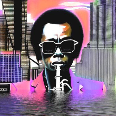 Digitale Kunst getiteld "MILES DAVIS" door Otis Porritt, Origineel Kunstwerk, 2D Digital Work