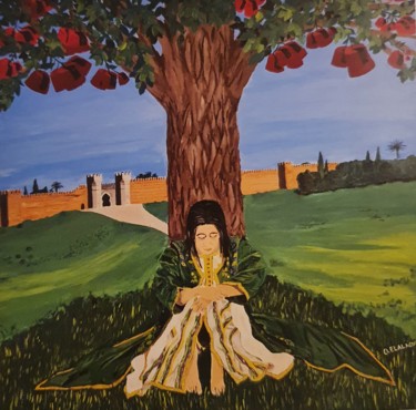 Peinture intitulée "L'arbre du tarbouche" par Otmane El Alaoui, Œuvre d'art originale, Acrylique