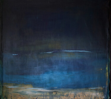 Pintura intitulada "Night lake" por Oto Macek, Obras de arte originais, Óleo