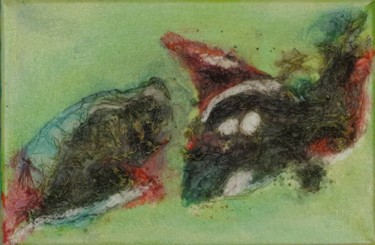 Malerei mit dem Titel "Fische" von Karin Ott-Hofmann (KarOtt), Original-Kunstwerk, Acryl