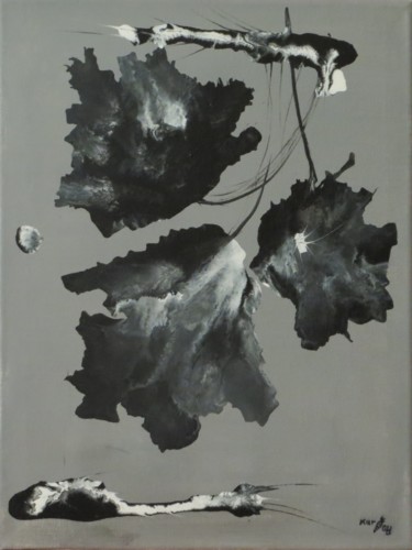 Malerei mit dem Titel "Trauerblüten" von Karin Ott-Hofmann (KarOtt), Original-Kunstwerk, Acryl