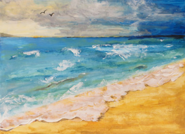 Malerei mit dem Titel "Strand" von Karin Ott-Hofmann (KarOtt), Original-Kunstwerk, Acryl