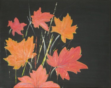 Malerei mit dem Titel "Blätter" von Karin Ott-Hofmann (KarOtt), Original-Kunstwerk, Acryl