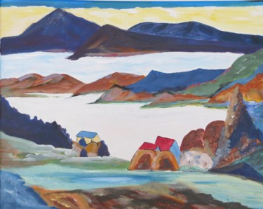 Malerei mit dem Titel "Küste" von Karin Ott-Hofmann (KarOtt), Original-Kunstwerk, Acryl