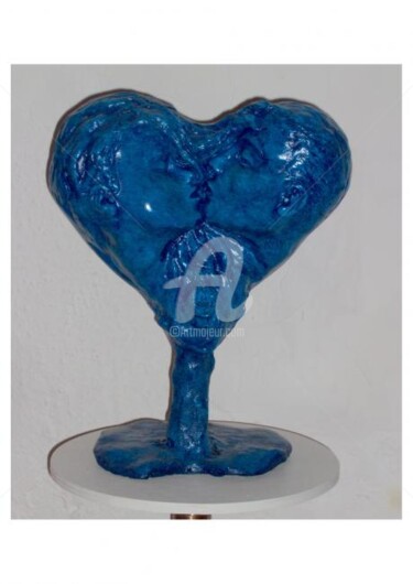 Sculpture intitulée "Fleur Bleue" par Ottilia, Œuvre d'art originale