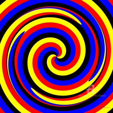 Digitale Kunst getiteld "Hypnotized 2" door Otto Frühwach, Origineel Kunstwerk, Digitaal Schilderwerk
