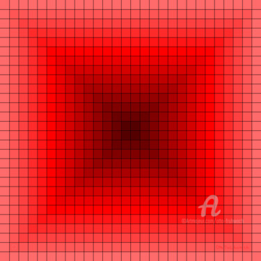 Digitale Kunst getiteld "RED SQUARE" door Otto Frühwach, Origineel Kunstwerk, Digitaal Schilderwerk