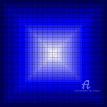 Digitale Kunst getiteld "BLUE SQUARE 1" door Otto Frühwach, Origineel Kunstwerk, Digitaal Schilderwerk