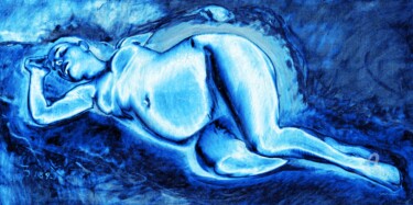Artes digitais intitulada "Sleeping Blue Beaut…" por Otto Frühwach, Obras de arte originais, Pintura digital