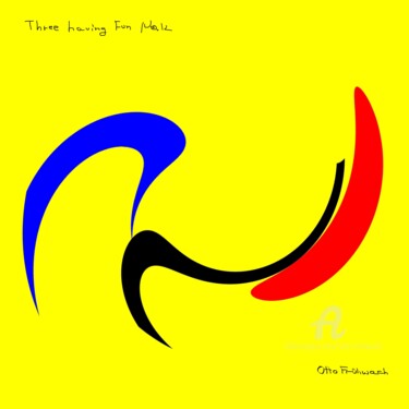 Digital Arts titled "Three Having Fun No…" by Otto Frühwach, Original Artwork, Digital Painting