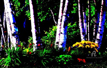 Photography titled "Birches in the Flow…" by Otto Frühwach, Original Artwork, Digital Photography