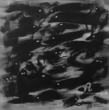 Картина под названием "Gwodor und seine li…" - Otto Frühwach, Подлинное произведение искусства, Акрил Установлен на Деревянн…