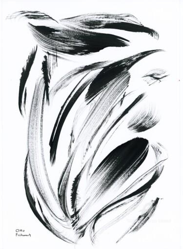 Картина под названием "Feathers & Wind - P…" - Otto Frühwach, Подлинное произведение искусства, Чернила