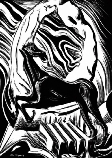 Arts numériques intitulée "Das Wilde Pferd  eD…" par Otto Frühwach, Œuvre d'art originale, Impression numérique Monté sur Al…
