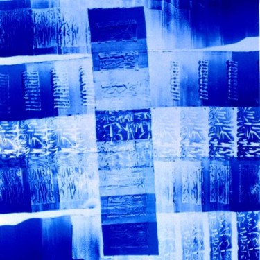 Peinture intitulée "Mawal bleu à " Lall…" par Tahar Ouamane, Œuvre d'art originale