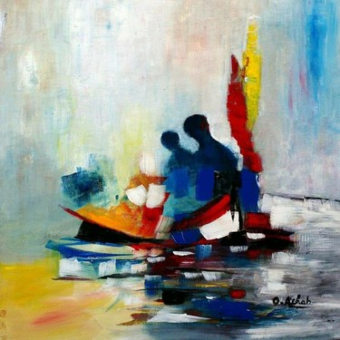 Painting titled "Départ" by Ouiza Achab, Original Artwork, Acrylic