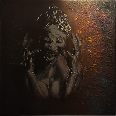 Malerei mit dem Titel "Détresse" von Ouroboros, Original-Kunstwerk, Acryl
