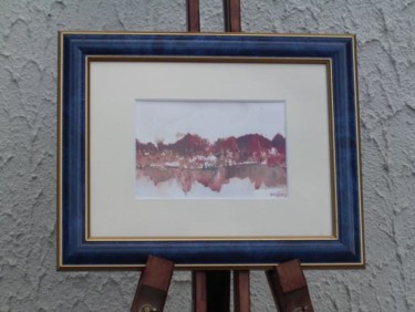 Peinture intitulée "Montagnes rouges" par Ours Gris, Œuvre d'art originale