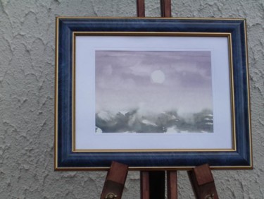 Peinture intitulée "Montagne au clair d…" par Ours Gris, Œuvre d'art originale