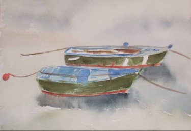 Peinture intitulée "Barques" par Marblez, Œuvre d'art originale