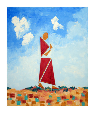 Malerei mit dem Titel "Bucolic wife - The…" von Ahmed Yasin, Original-Kunstwerk, Acryl