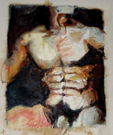 Peinture intitulée "Homme au repos" par Emeric Outreman, Œuvre d'art originale, Huile